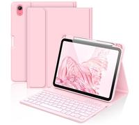 aMZCaSE pour iPad A16 10/11e génération avec Clavier 11/10,9 Pouces(2025/2022),Clavier sans Fil Amovible avec rétroéclairage 7 Couleurs et Support pour Stylet (Rose Clair)