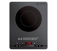 AMZCHEF 2000W Plaque Induction Portable 1 Feu, 4 cm Design Fin, Fonctionnement Silencieux (≤42dB), 9 Niveaux de Puissance et de Température, 4 Menus Automatiques, Verrouillage Enfant, Minuterie, Gris