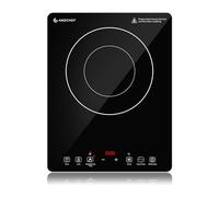 AMZCHEF 3500W Plaque à Induction, Plaque Induction Portable avec double anneau, 9 niveaux de puissance et de température, verrouillage de sécurité, fonction pause, minuterie