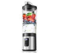 AMZCHEF 600ML Blender Portable, Affichage numérique et gobelet sans BPA, Mini Mixeur Blender avec 6 lames, 6000 mAh charge rapide USB-C 2H (15 cycles) pour shakes/smoothies/poudres protéinées - Noir