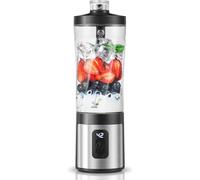 AMZCHEF 600ML Blender Portable, Affichage numérique et gobelet sans BPA, Mini Mixeur Blender avec 6 lames, 6000 mAh charge rapide USB-C 2H (15 cycles) pour shakes/smoothies/poudres protéinées - Noir