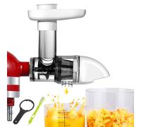 AMZCHEF Accessoire pour Extracteur de jus pour KitchenAid Artisan - accessoire de extracteur jus pour kitchenaid - Presse-agrumes à froid sans BPA pour fruits et légumes - Accessoires uniquement,Blanc