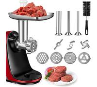 AMZCHEF Accessoires Hachoir à Viande pour Extracteurs de Jus Accessoires pour ZM1501 et GM3001-3 Tubes Remplissage Saucisse 3 Lames de Meulage 4 Plaques de Broyage - Sans Machine