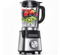 AMZCHEF Blender 1200W, Mixeur avec Bol en Verre 1,5L Résistant à la Chaleur, 5 Vitesses + Programmes Smoothie/Glace Pilée/Auto-Nettoyage, 6 Lames Inox, Pièces Lavables Lave-Vaisselle, Sécurité
