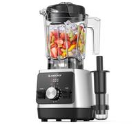 AMZCHEF Blender Électrique 1800W, Mixeur Haute Performance avec Bol 2L Tritan Sans BPA, 6 Lames en Acier Inoxydable Revêtement Titane, Smoothies, Glace Pilée, Shakes, Nettoyage Facile, Noir/Argent