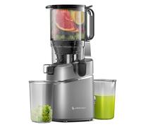 AMZCHEF Entsafter Slow Juicer - Entsafter Gemüse und Obst Testsieger für ganze Früchte, XXL 135mm Öffnung, BPA-frei mit Rezeptbuch - 1.8L Behälter, Dreifachfilter, Grau