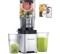AMZCHEF Extracteur de Jus de Fruits et Légumes 126mm Slow Juicer Machine Pression à Froid Rendement en jus de 99 %