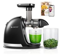 AMZCHEF Extracteur de Jus de Fruits et Légumes Extracteur Jus Lent Presse-agrumes sans BPA Rendement en jus de 99 % Rouge