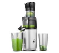 AMZCHEF Extracteur de Jus Entiers - Extracteur de Jus pour Légumes et Fruits, Vainqueur des Tests avec Vis Améliorée, Filtre Double Couche, Interrupteur Rétro à Bascule, Moteur Silencieux - Gris