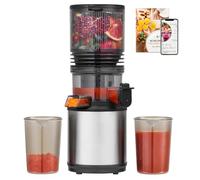 AMZCHEF Extracteur de Jus Fruits et Légumes, Large Ouverture XXL 160 mm pour Fruits Entiers, Slow Juicer Silencieux ≤45 dB, Capacité 2 L, Triple Filtre Inox, Machine à Jus Facile à Monter et Nettoyer