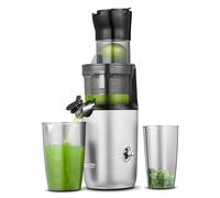 AMZCHEF Extracteur De Jus Pour Fruits Entiers 80MM - Centrifugeuse Extracteur De Jus Sans BPA - 200W Extracteur De Jus Froid Avec Tarière Améliorée, Filtre Double Couche, Moteur Silencieux - Argent