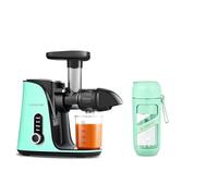 AMZCHEF Extracteur de jus, pour légumes et fruits, avec 2 modes de vitesse, avec bouteille portable et 2 tasses, sans BPA, avec LED intelligente et fonction inverse, vert