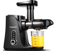 AMZCHEF Extracteur de jus, pour légumes et fruits, avec 2 modes de vitesse, avec bouteille portable et 2 tasses, sans BPA, Noir