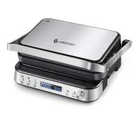 AMZCHEF Gril de contact multifonctionnel 4 en 1, Grille, Gaufrier SandwichMaker avec 4 plaques amovibles antiadhesives, temps et t