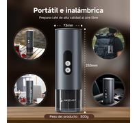 AMZCHEF Machine à Café Électrique Portable 2-en-1 (Modèle CP024) | Machine à Espresso de Voyage Haute Pression 20 Bars | Batterie 9000mAh, Chauffe Rapide 150W | Compatible avec Capsules NS et Café Mou