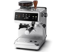 AMZCHEF Machine à café Expresso avec broyeur intégré 20 Bars - 44 réglages de mouture, buse vapeur lait, 4 températures, fonction café froid, acier inoxydable, réservoir 1,8 L