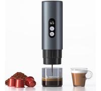 AMZCHEF Machine à expresso portable avec batterie 20 bars - Machine à café mobile avec USB-C et affichage numérique - Compatible avec capsules et poudre de café - Machine à café à emporter pour voyage