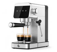 AMZCHEF Machine Expresso 20 Bars avec Buse Vapeur et Écran LED | Préchauffage 30 s, Régulation PID, Extraction Personnalisable, Buse Vapeur 8 mm, Réservoir 1,2 L, Inox, 1350 W