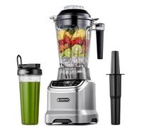 AMZCHEF Mixeur smoothie professionnel de 1,85 l avec 6 lames, Mixer Blender Professionne individuel 600 ml BPA de 1,85 l et 600 ml pour 2 modes de mélange 1800 W
