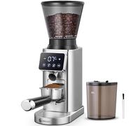 AMZCHEF Moulin à Café Électrique avec 48 Réglages de Mouture, Système Antistatique, Écran Tactile LCD, Réservoir à Grains 300 g, Meule Conique en Acier Inoxydable, pour Expresso et Café Filtre
