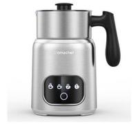 AMZCHEF Mousseur A Lait 4-En-1 Chauffe Lait Electrique Avec Écran Tactile LED Mousseur A Lait A Chauffage Par Induction 3D Chauffe Également Chocolat Et Lait Pour Lattes, Cappuccino et Mochas Argent G