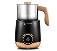 AMZCHEF Mousseur à Lait 600ml - 8 en 1 Chauffe Lait Électrique 550W, Lait Chaud/Froid & Mousse Dense, Chocolat Chaud, Facile Nettoyer, Pour Cappuccino Latte