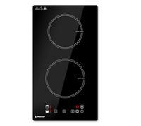 AMZCHEF Plaque à induction 2 feux avec chauffage continu, 10 niveaux de puissance et fonction Boost, verrouillage de sécurité et minuterie, protection contre la surchauffe, encastrable/portable, 3700W
