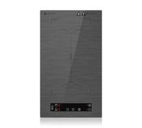 AMZCHEF Plaque à induction 2 feux, Plaque de cuisson avec zones flexibles et prise, 10 niveaux de puissance, Verrouillage de sécurité et minuterie, Protection contre la surchauffe, BBQ,3300W(Gris)