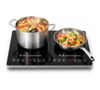 AMZCHEF Plaque Induction 2 Foyers 3600W 20 Niveaux de Puissance et Température Plaque de Cuisson Minuteur 3 heures