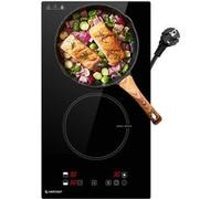 AMZCHEF Plaque Induction 2 foyers 3700W 9 niveaux cuisson rapide avec 2 boosters L52 x P29 cm Noir