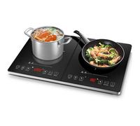 AMZCHEF Plaque Induction 2 foyers avec 20 Niveaux de Température Tables de Cuisson 3500W Minuterie de 3 Heures
