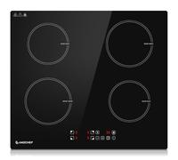 AMZCHEF Plaque Induction 4 Feux, Plaque de Cuisson Electrique avec 9 Niveaux de Puissance et Fonction Boost,Verrouillage de Sécurité et Protection Contre la Surchauffe, 7400W