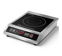 AMZCHEF Plaque Induction Commerciale 3500W, 21 Niveaux de Puissance&20 Niveaux de Température, Corps en Acier Inoxydable, Minuterie 10H, Adapté pour Cuisine de Restauration Professionnelle Restaurant