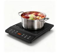AMZCHEF Plaque Induction, Plaque à induction, 20 Réglages de Rempérature et de Puissance, Design Slim avec Plaque en Céramique Noire, Commande par Capteur, Timer 3H.