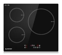 AMZCHEF Plaque Induzione 3 feux, Plaque de Cuisson Electrique 3 feux avec 9 Niveaux de Puissance et Fonction Boost, Verrouillage de Sécurité et Protection Contre la Surchauffe, 7400W