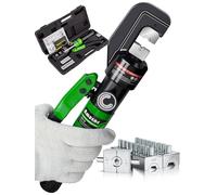 AMZCNC Pince à sertir hydraulique manuelle de 4 mm² à 70 mm² pour cosses de câbles, outil de sertissage hydraulique avec 9 paires de matrices (vert 4 ~ 70 mm²)