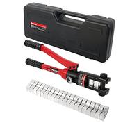 AMZCNC Pince à sertir hydraulique manuelle de 6 mm² à 120 mm² pour cosses de câbles, outil de sertissage hydraulique avec 9 paires de matrices (rouge 6 ~ 120 mm²)