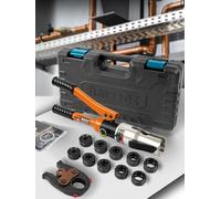 AMZCNC Pince à sertir professionnelle avec contour en V et profil M, pour tube en cuivre, tube en acier au carbone et inserts de mâchoires en acier inoxydable V12, V15, V18, V22, V28 et M12, M15, M18