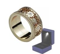 AMZCOM Bague Anti stress Femme Rotative, Bague Anxiété Acier Inoxydable Fidget Toys Anneau Engrenage or Rose Outil de Coordination pour Autisme et TDAH Jouet De Décompression