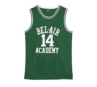 Amzdest 90s The Fresh Prince of Bel Air Academy #14 Maillot en jersey pour homme et femme Unisexe pour fête à thème, vert, Taille M
