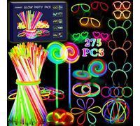 Amzeeniu 275PCS Bracelet Fluorescent Lumineux,Bâtons Lumineux Bracelets Fluorescents Lumineux Glow Party Favors Enfants Adultes,Décoration Anniversaire,Bracelet Lumineux Mariage et Festivals Carnavals
