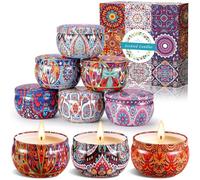 Amzeeniu Bougies Parfumées, Ensemble Cadeau de 9 Bougies en Cire de Soja Naturelle pour L'aromathérapie, Mariage, Bath, Yoga, Fête, Décor, Saint-Valentin et Fête des Mères