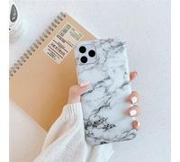 AMZER Coque Effet marbre Compatible avec iPhone 11 (6,1 Pouces) Slim Glossy Cover Design HD - Blanc/Noir