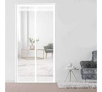 AMZERO Moustiquaire sur Mesure de Porte, 160x200cm Anti Insecte Mouche Moustique Anti Insecte Mouche Moustique Fermeture Automatique pour Couloirs Portes Patio, Blanc