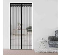 AMZERO Moustiquaire sur Mesure de Porte, 90x215cm Panneau de Porte magnétique Anti Insecte Mouche Moustique Fermeture Automatique pour Couloirs Portes Patio, Noir