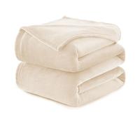 AMZERO Plaid Canape 120 x 150 cm Doux Plaid Jeté de Canape Super Doux et Chaud Léger pour Canapé Ou Lit, Toutes Les Saisons, Blanc cassé