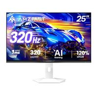 Amzfast Écran PC Gamer 24.5 Pouces 320Hz/FHD Blanc Moniteur PC Gamer 240Hz 1920x1080, Fast IPS Écran, 1ms MPRT, 120% sRGB, Eyes-Care, HDR, Adaptive Sync, VESA 100x100, HDMI 2.0x2/DP 1.4x2 AMZG25F6F