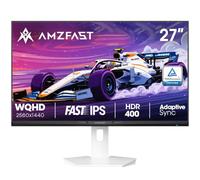Amzfast Ecran PC Gaming 27 Pouces 200Hz/QHD Blanc 2560x1440, Fast IPS, 1ms MPRT, 95% DCI-P3, 130% sRGB, Anti-Lumière Bleue, HDR400, Adaptive Sync, VESA 100x100, HDMI 2.0x2/DP 1.4x2,-AMZG27F6Q