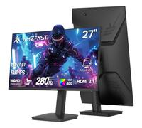Amzfast Ecran PC Gaming 27 Pouces 280Hz/QHD Moniteur 2560x1440, Fast IPS, 1ms MPRT, Adaptive Sync, DCI-P3 86%, sRGB 117%, HDMI 2.1/DP 1.4, Hauteur Réglable, Rotation, VESA 100x100