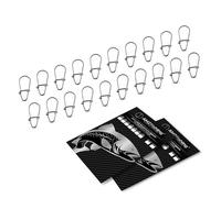 AMZfishing Duo Lock Lot de 20 fermoirs à émerillons pour poissons prédateurs | Mousqueton émerillon | Accessoires de pêche | Quick Change Snap (20, 2)